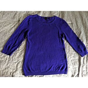 BANANA REPUBLIC Womens Blue Purple COTTON BLEND‎ SWEATER - Size Small